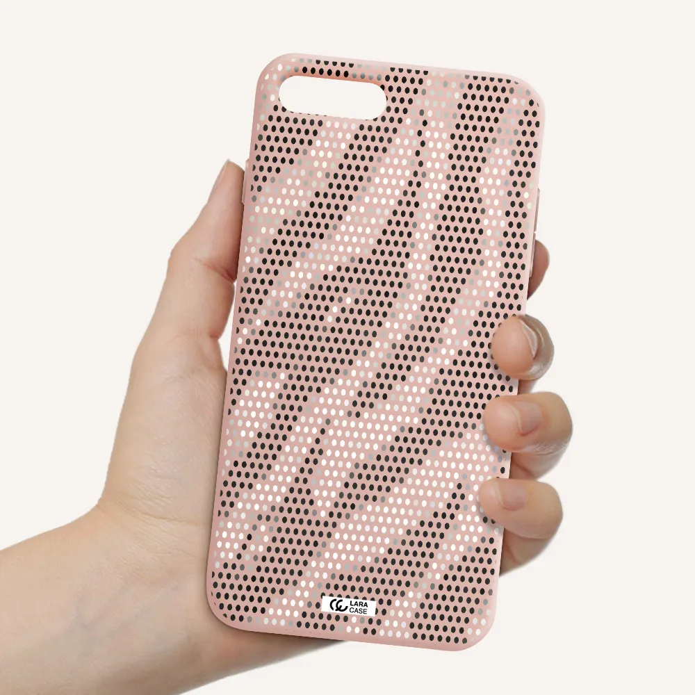Zebra Dots Apple iPhone 7 plus Silicone pastel pink Case