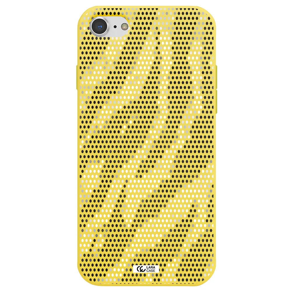 Zebra Dots Apple iPhone 7 Silicone canary yellow Case