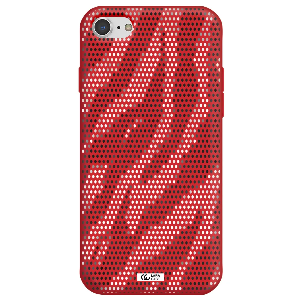 Zebra Dots Apple iPhone 7 Silicone Imperial Red Case