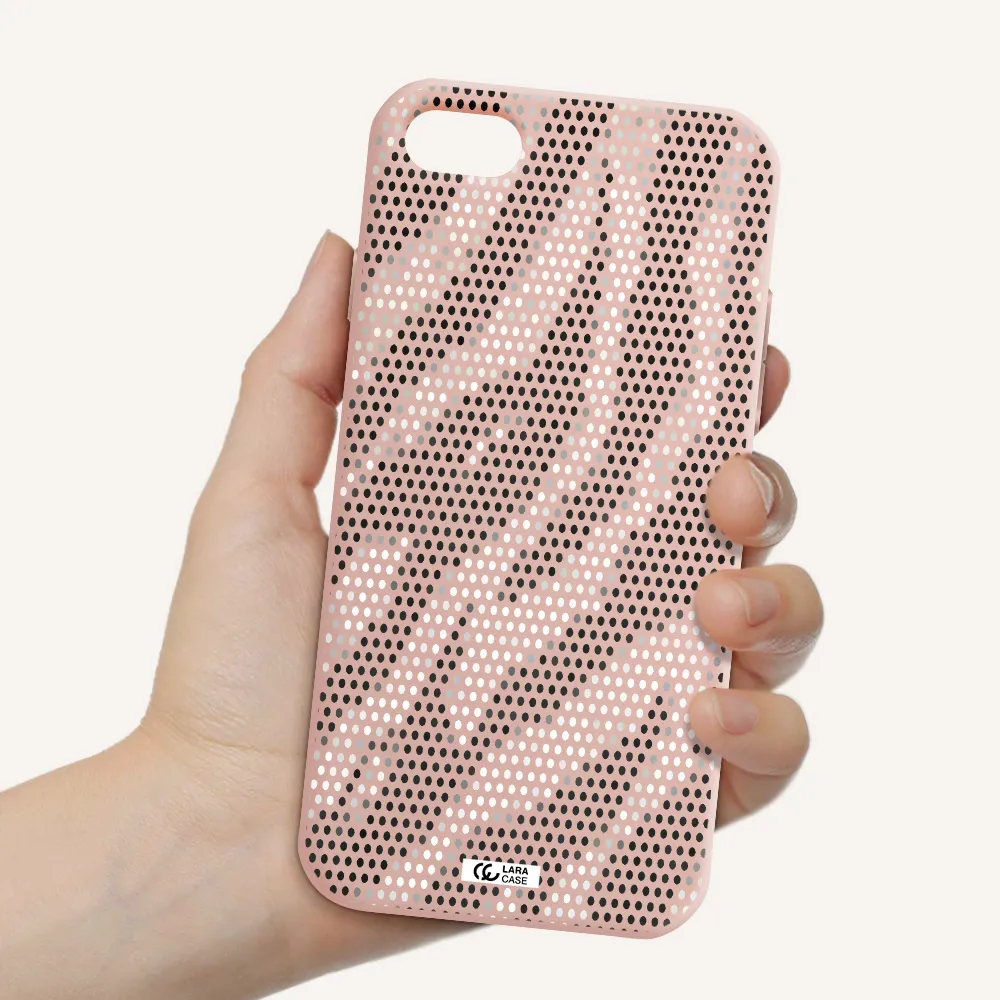 Zebra Dots Apple iPhone 7 Silicone pastel pink Case