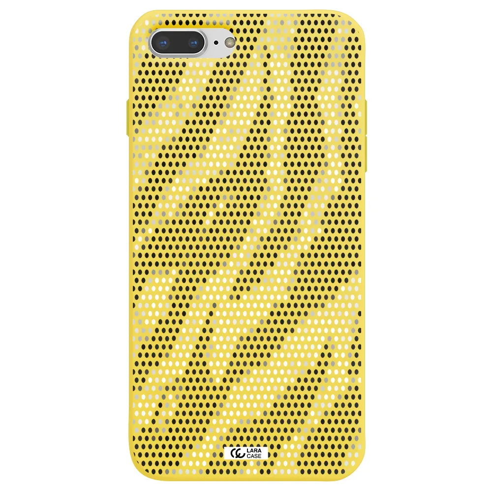 Zebra Dots Apple iPhone 8 plus Silicone canary yellow Case