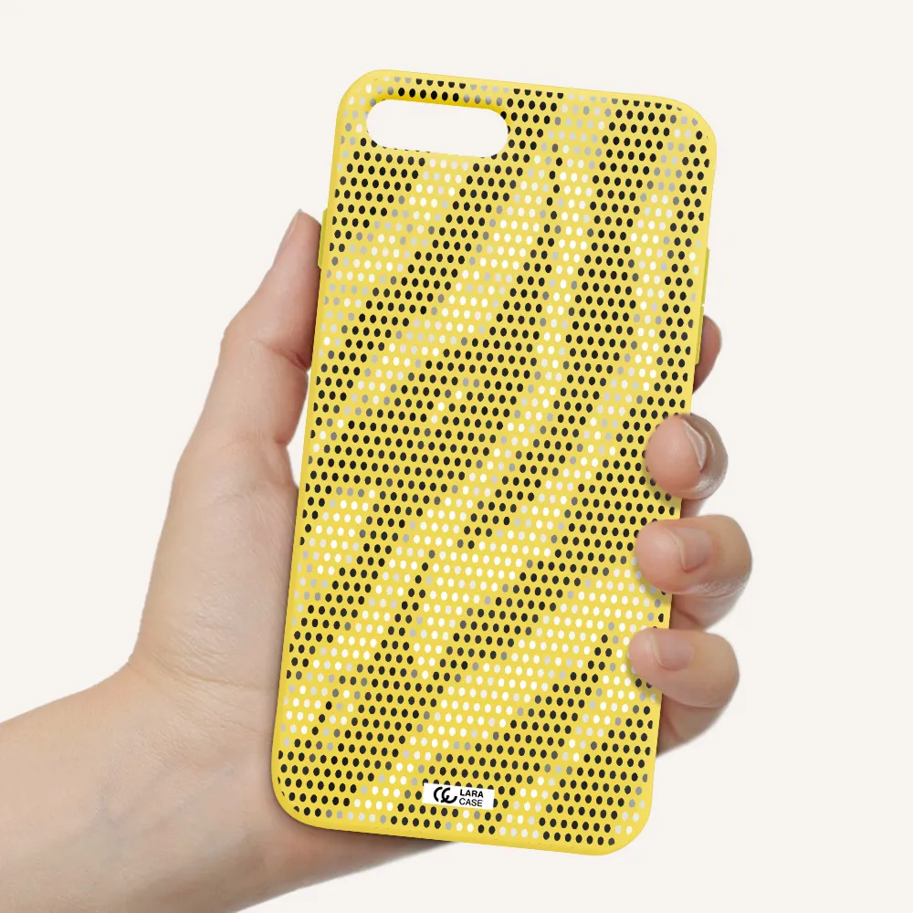 Zebra Dots Apple iPhone 8 plus Silicone canary yellow Case