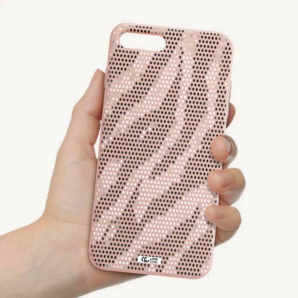 Zebra Dots Apple iPhone 8 plus Silicone pastel pink Case