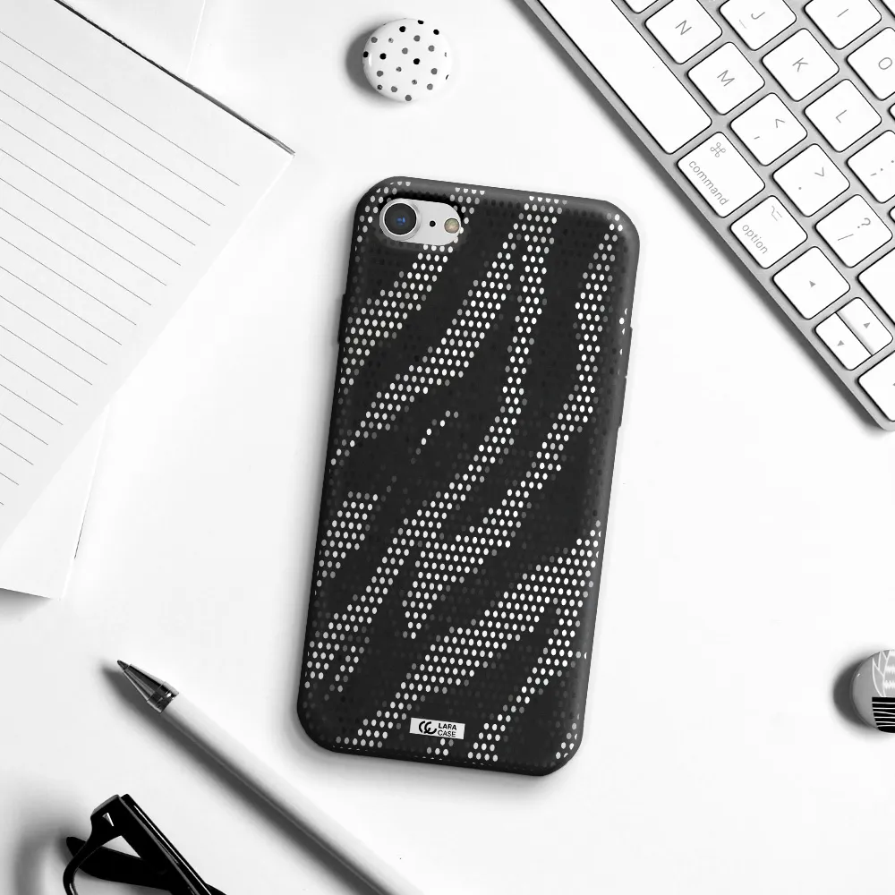 Zebra Dots Apple iPhone 8 Silicone black Case