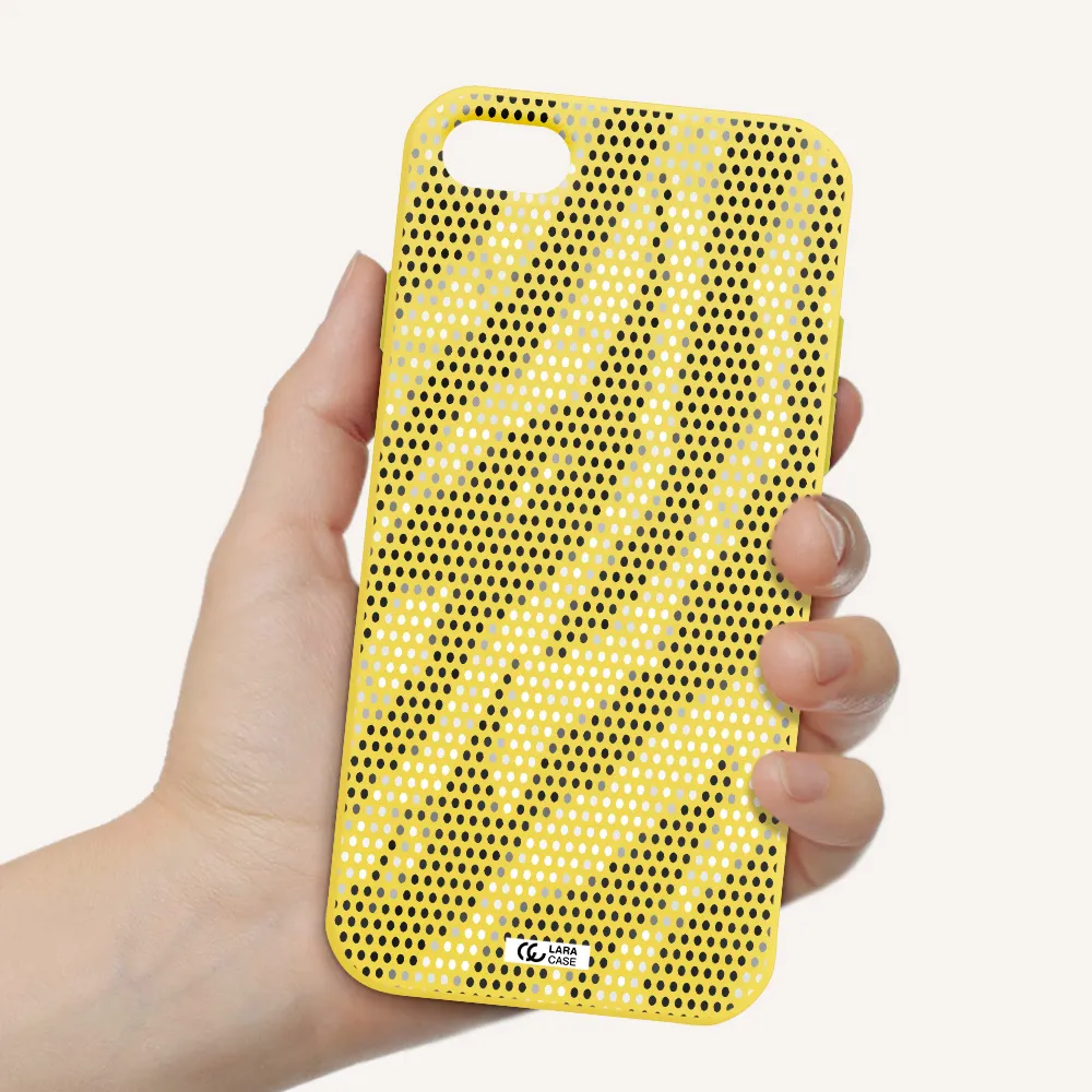 Zebra Dots Apple iPhone 8 Silicone canary yellow Case