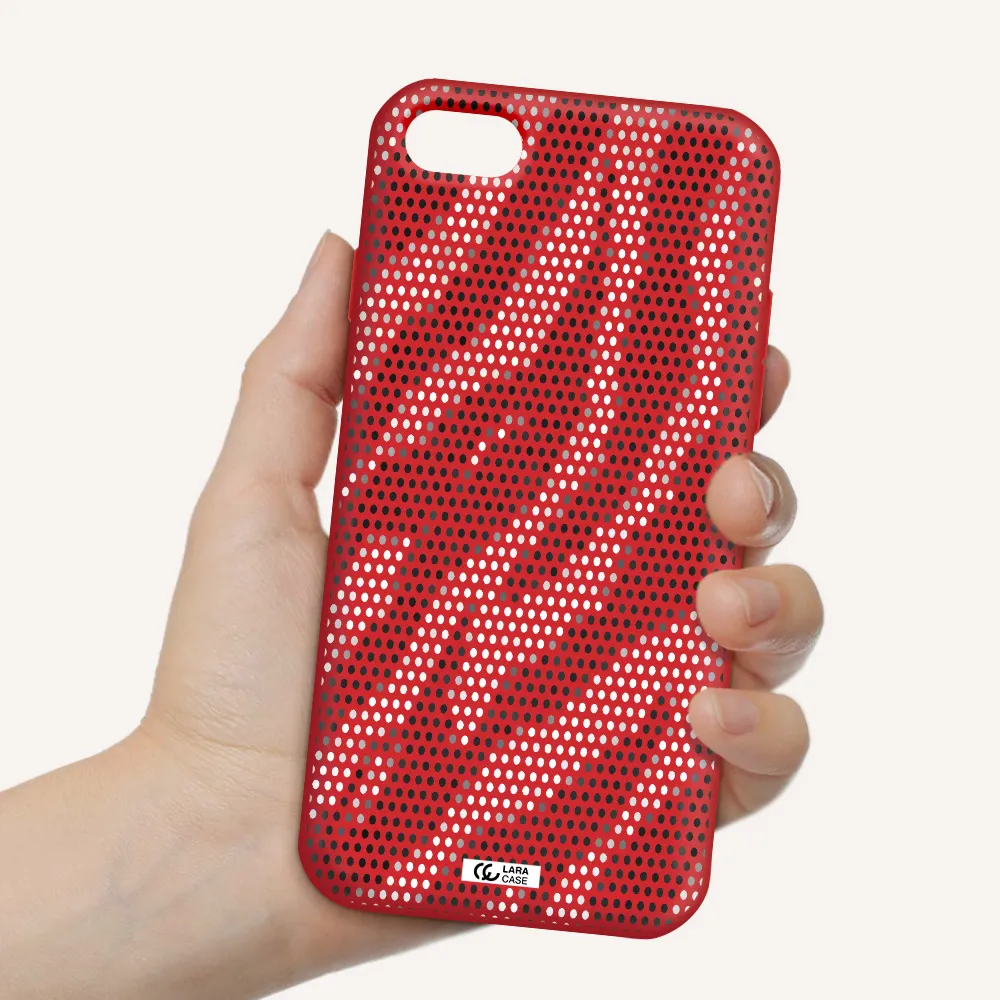 Zebra Dots Apple iPhone 8 Silicone Imperial Red Case