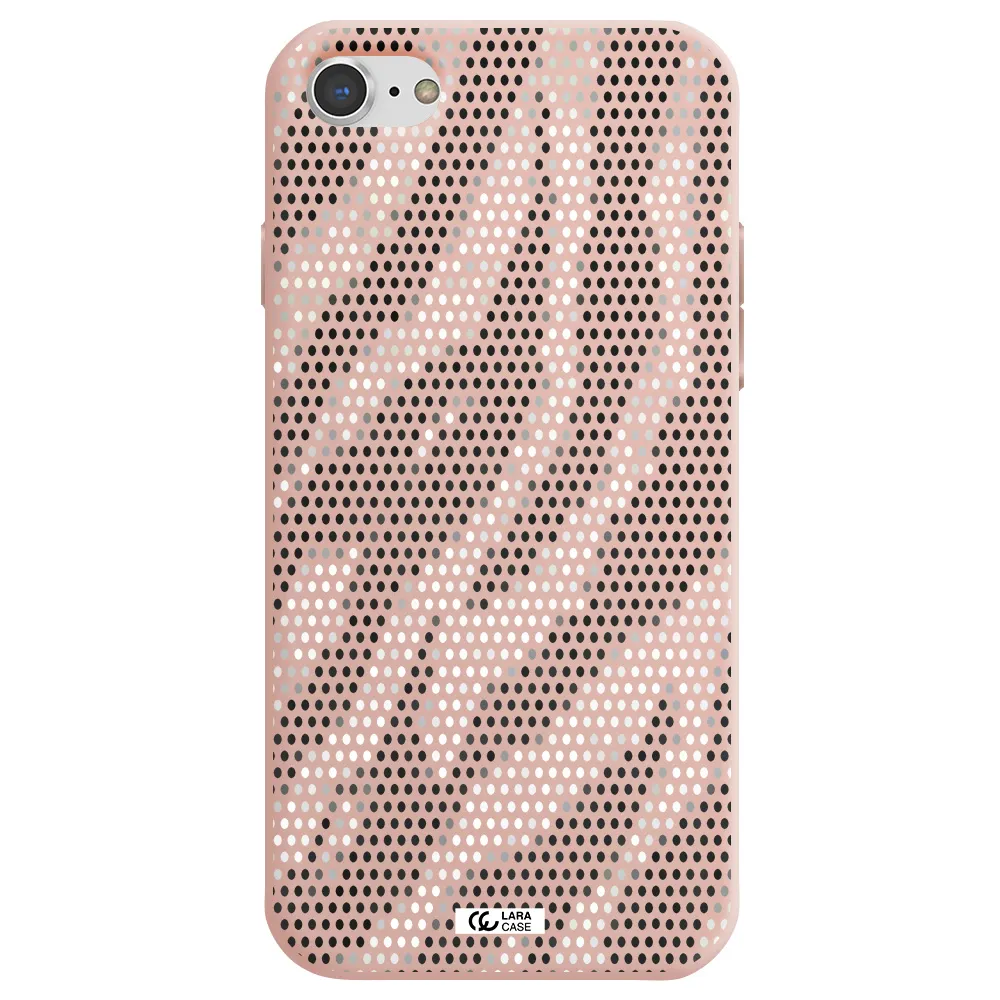 Zebra Dots Apple iPhone 8 Silicone pastel pink Case