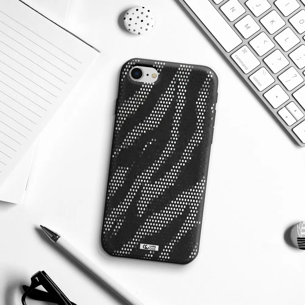 Zebra Dots Apple iPhone se 2020 Silicone black Case