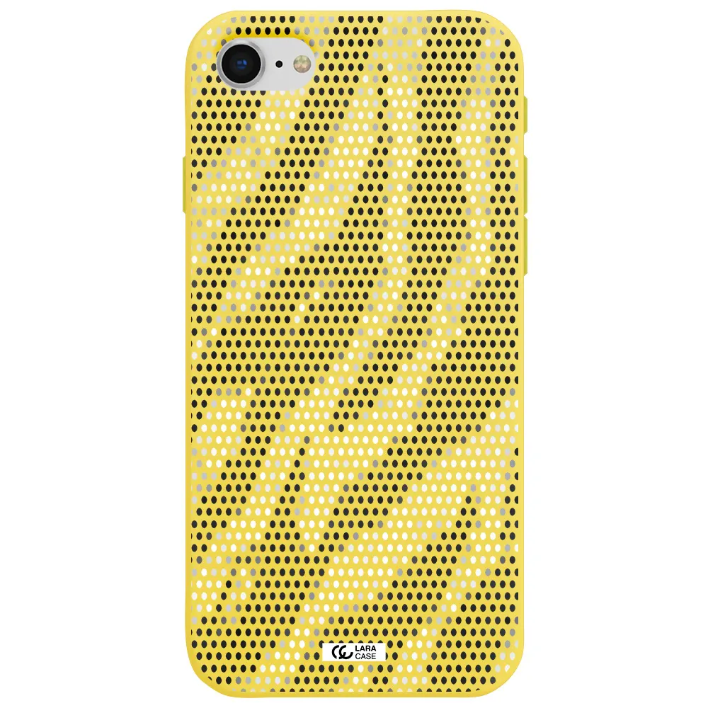 Zebra Dots Apple iPhone se 2020 Silicone canary yellow Case