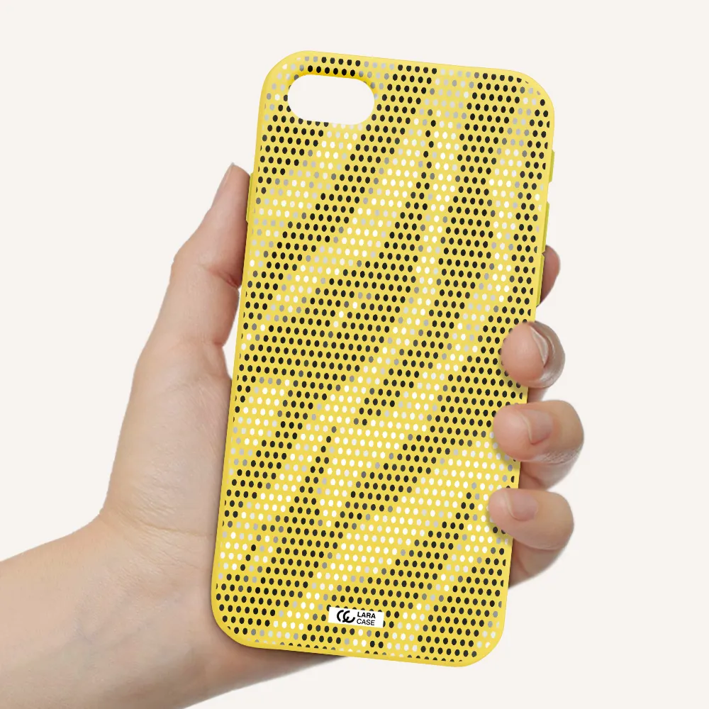 Zebra Dots Apple iPhone se 2020 Silicone canary yellow Case