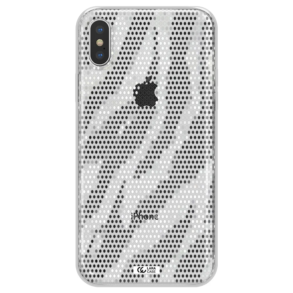Zebra Dots Apple iPhone X Clear TPU Case