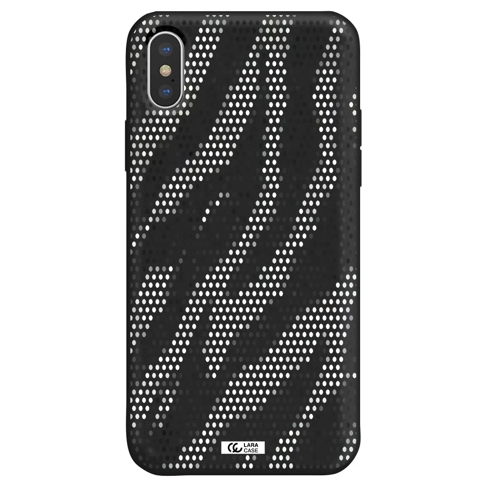 Zebra Dots Apple iPhone X Silicone black Case