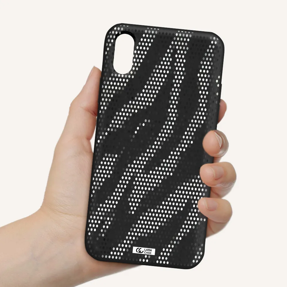 Zebra Dots Apple iPhone X Silicone black Case