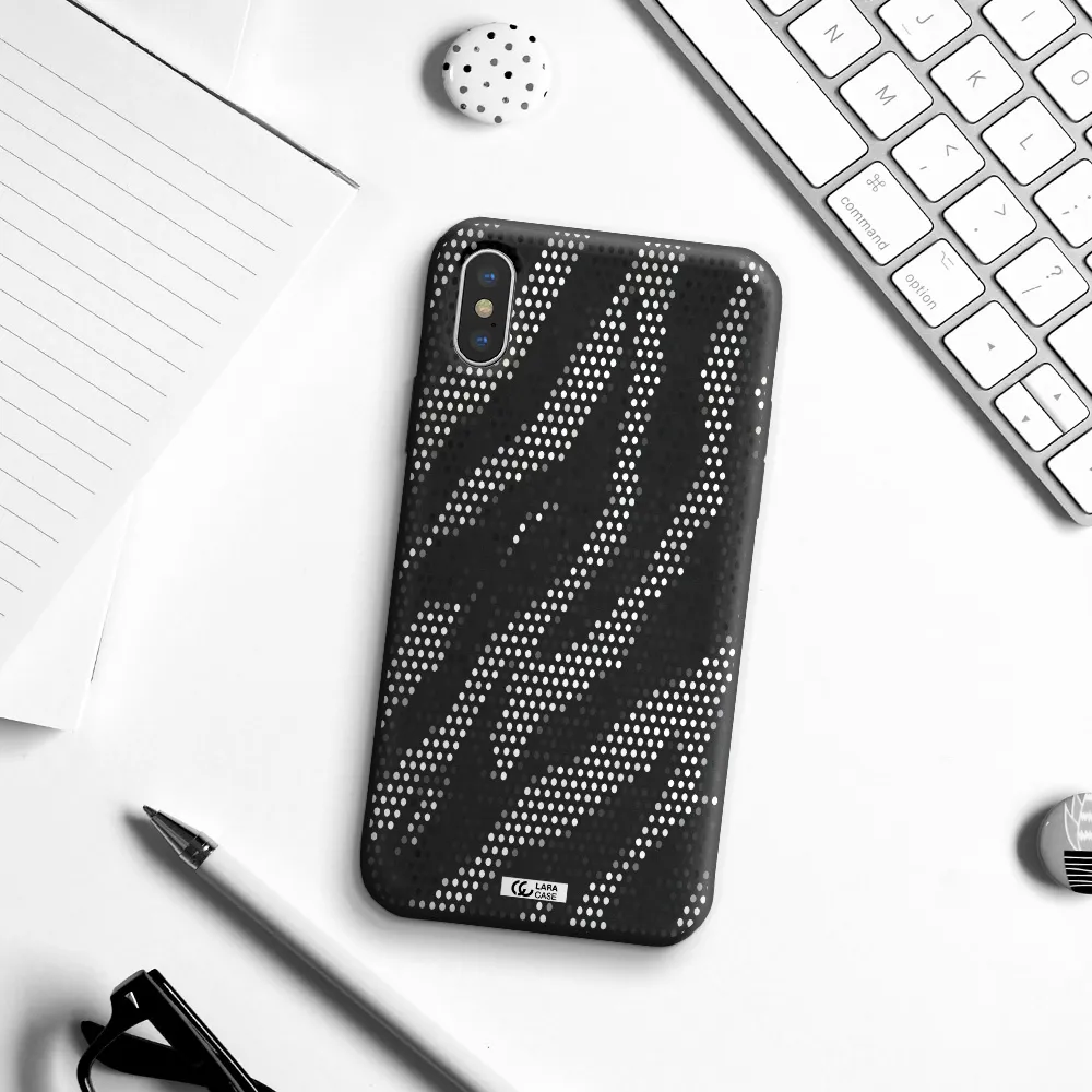 Zebra Dots Apple iPhone X Silicone black Case
