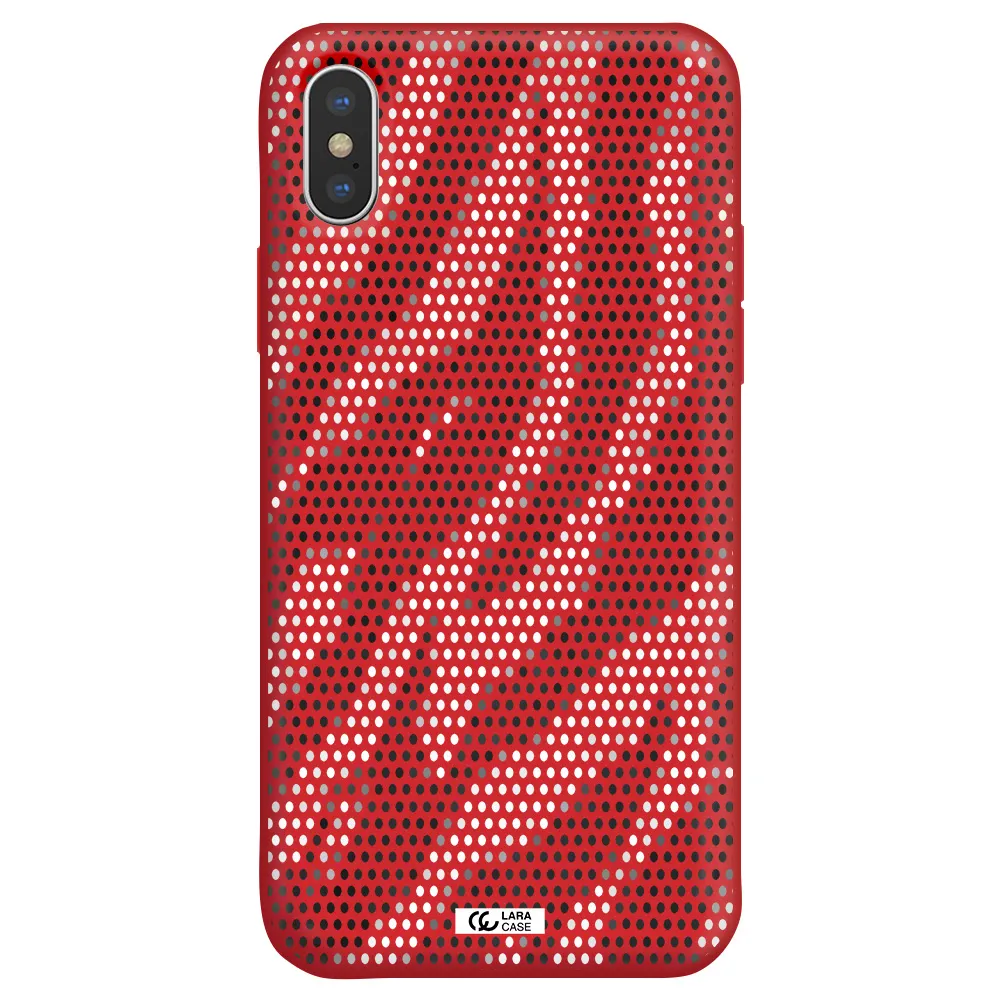 Zebra Dots Apple iPhone X Silicone Imperial Red Case