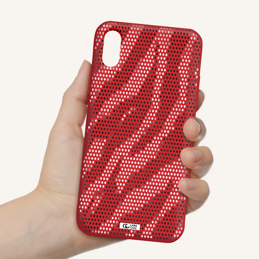 Zebra Dots Apple iPhone X Silicone Imperial Red Case
