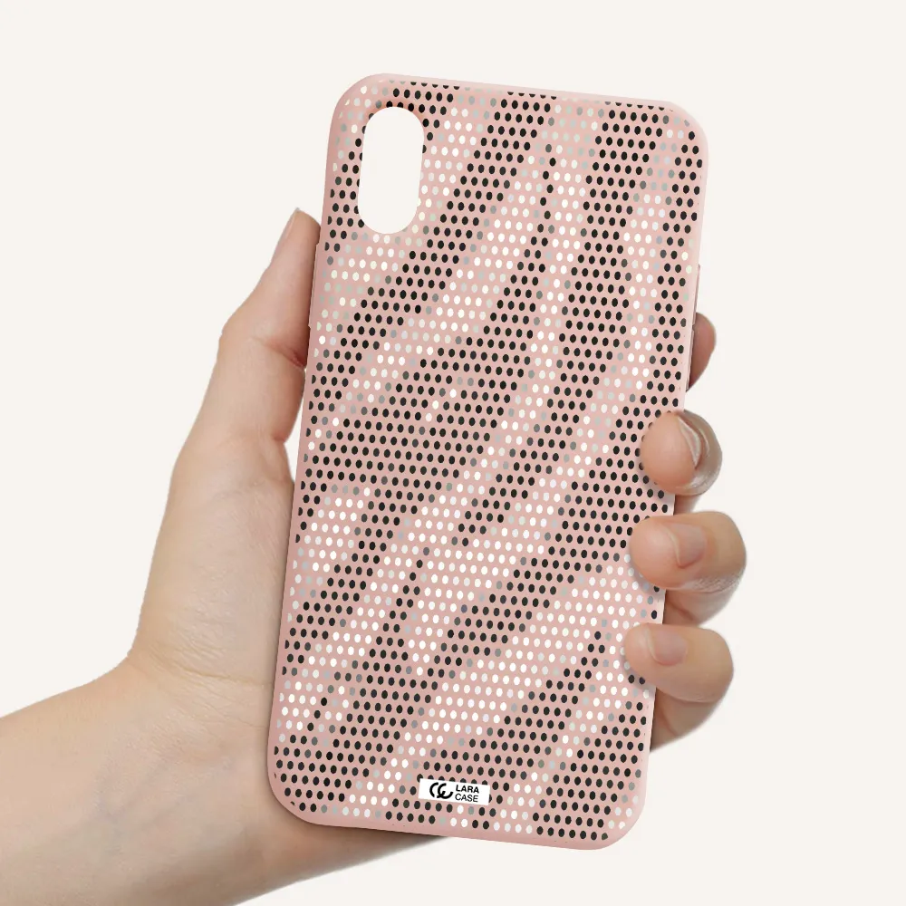 Zebra Dots Apple iPhone X Silicone pastel pink Case