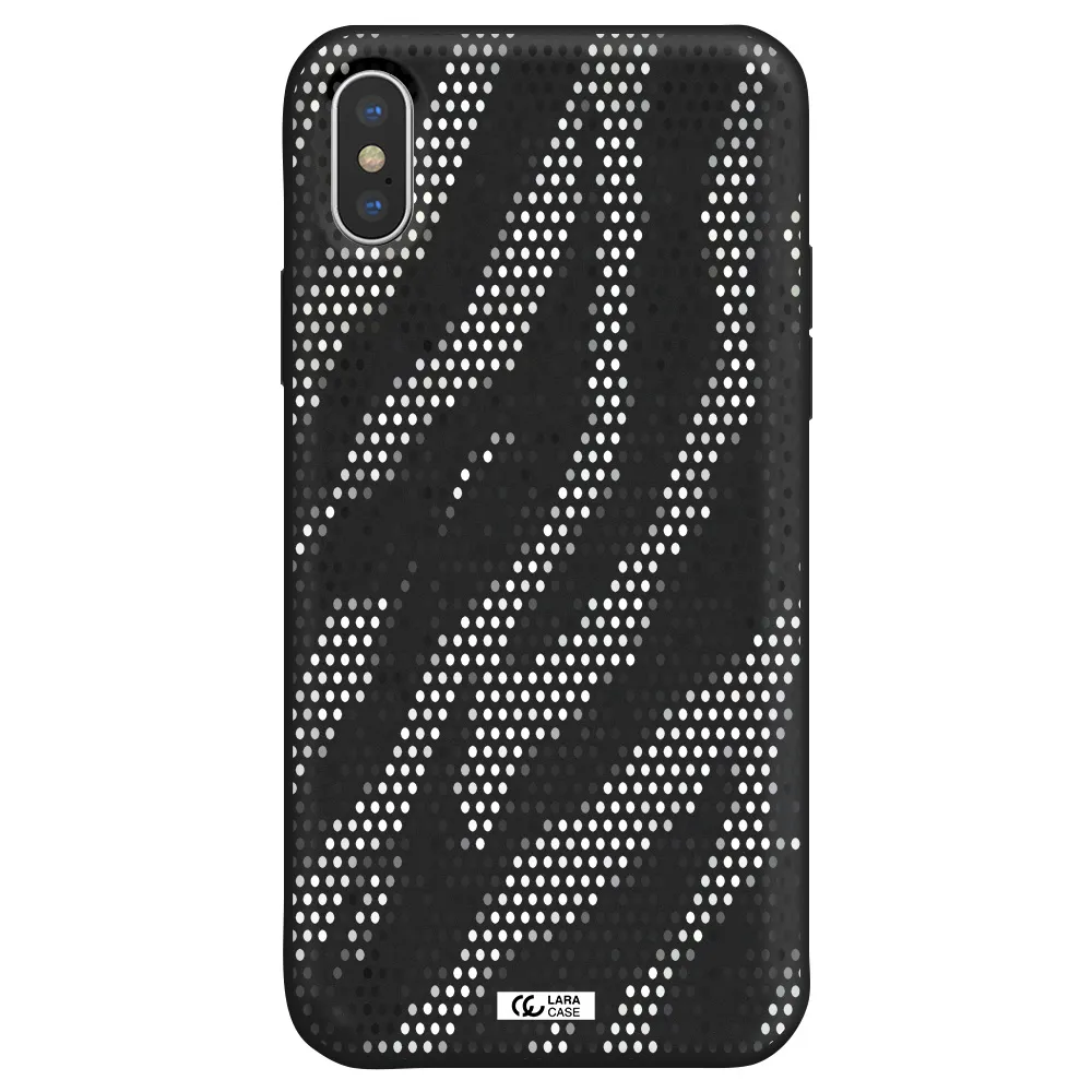 Zebra Dots Apple iPhone XS Silicone black Case