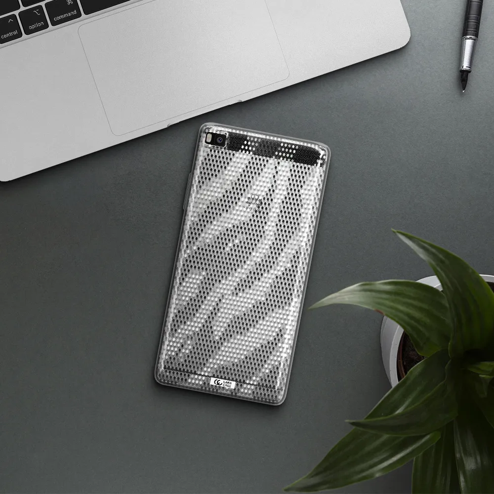 Zebra Dots Huawei P8 Clear TPU Case