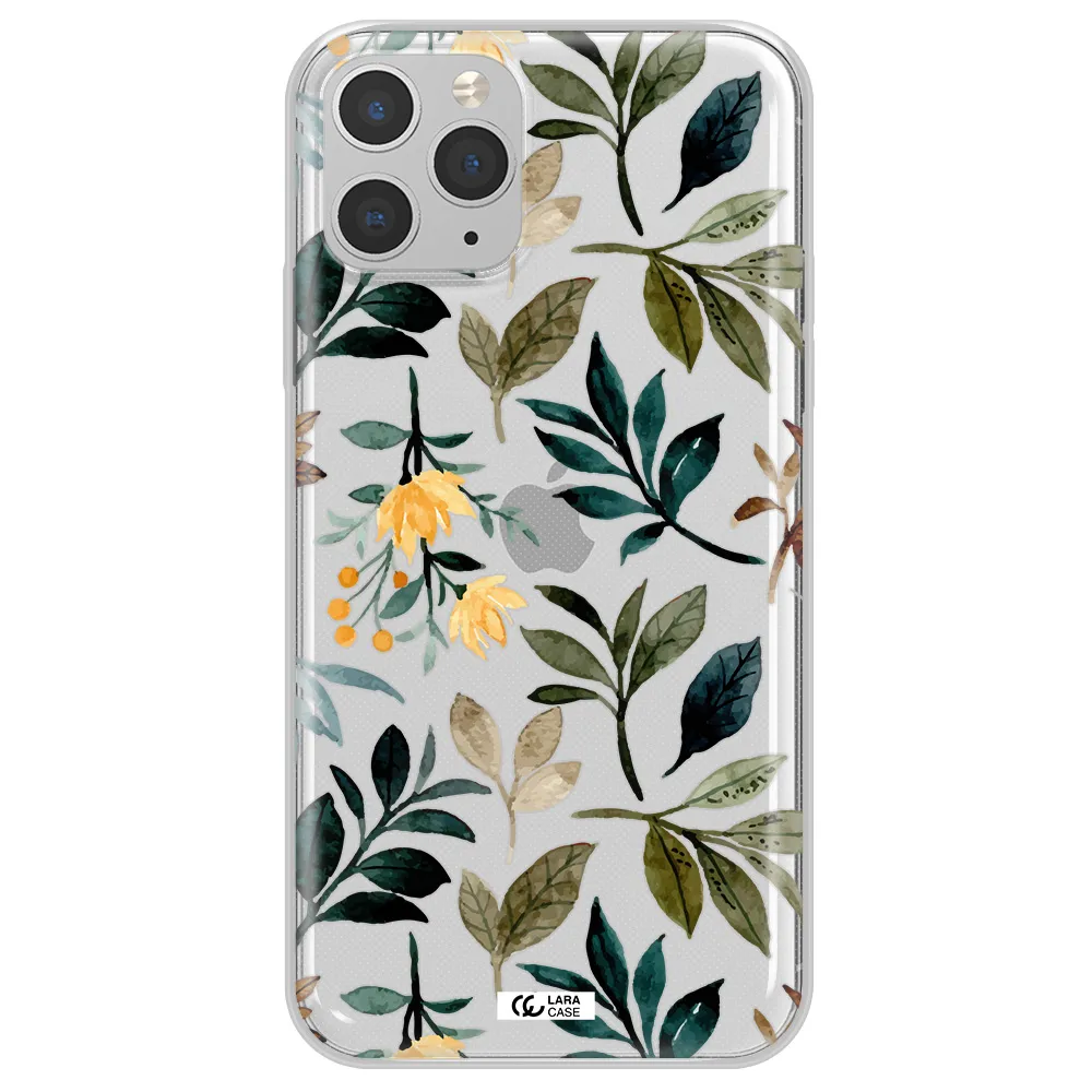 Fall Flowers Apple iPhone 11 pro Clear TPU Case