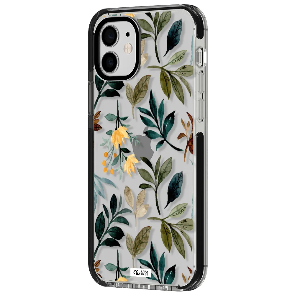 Fall Flowers Apple iPhone 12 impact black border Case