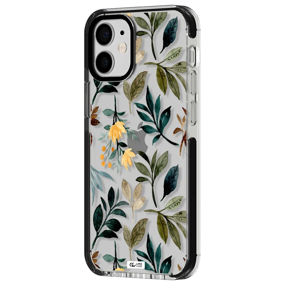 Fall Flowers Apple iPhone 12 mini impact black border Case