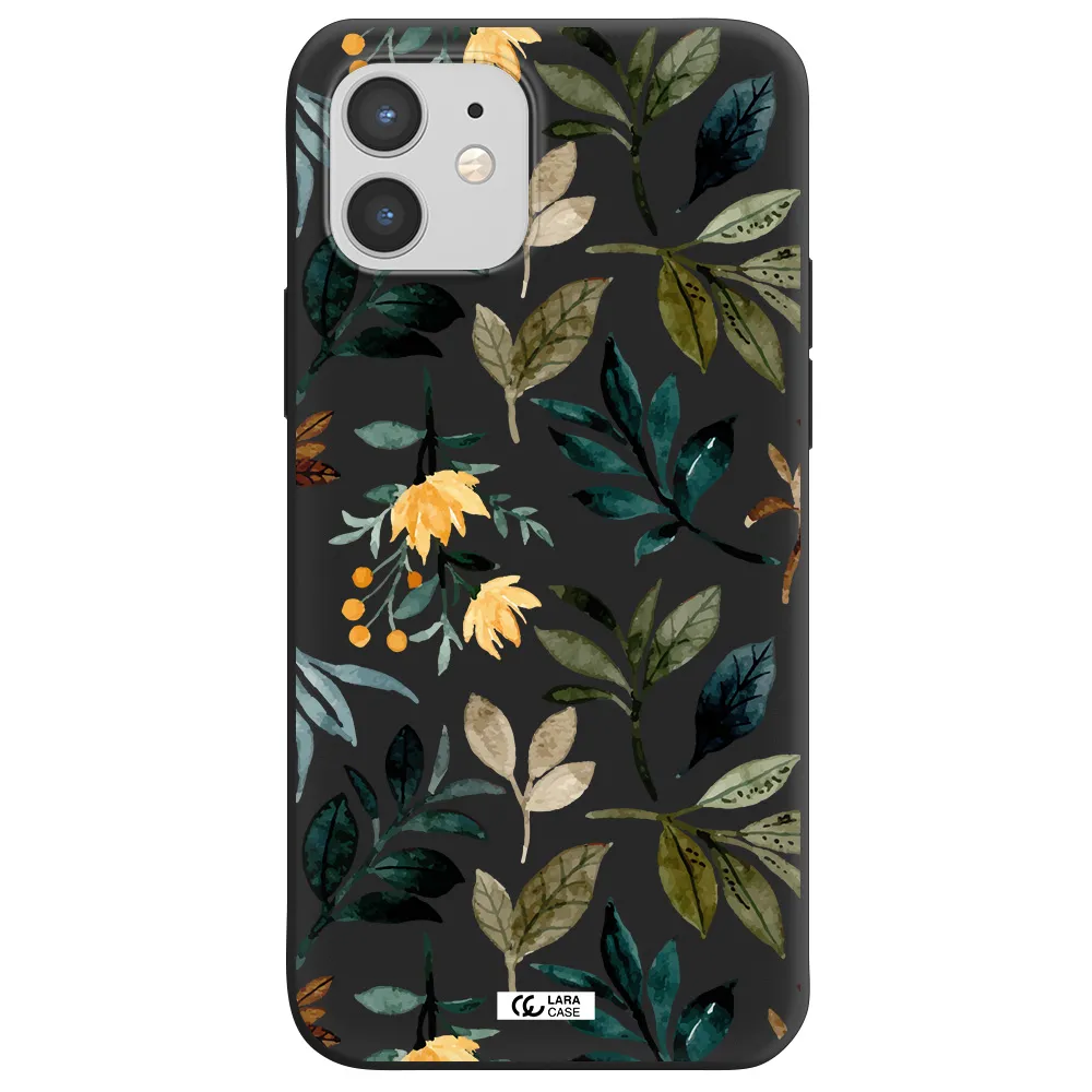Fall Flowers Apple iPhone 12 mini Silicone black Case