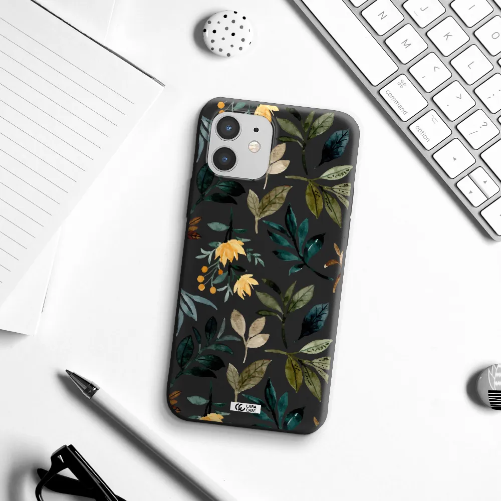 Fall Flowers Apple iPhone 12 mini Silicone black Case