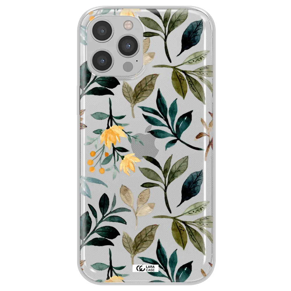 Fall Flowers Apple iPhone 12 pro max Clear TPU Case