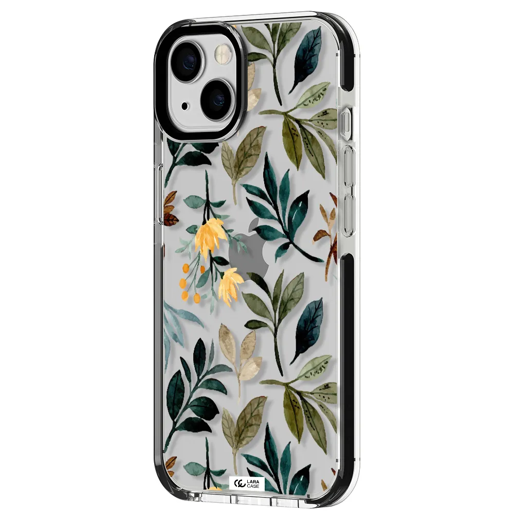 Fall Flowers Apple iPhone 13 impact black border Case