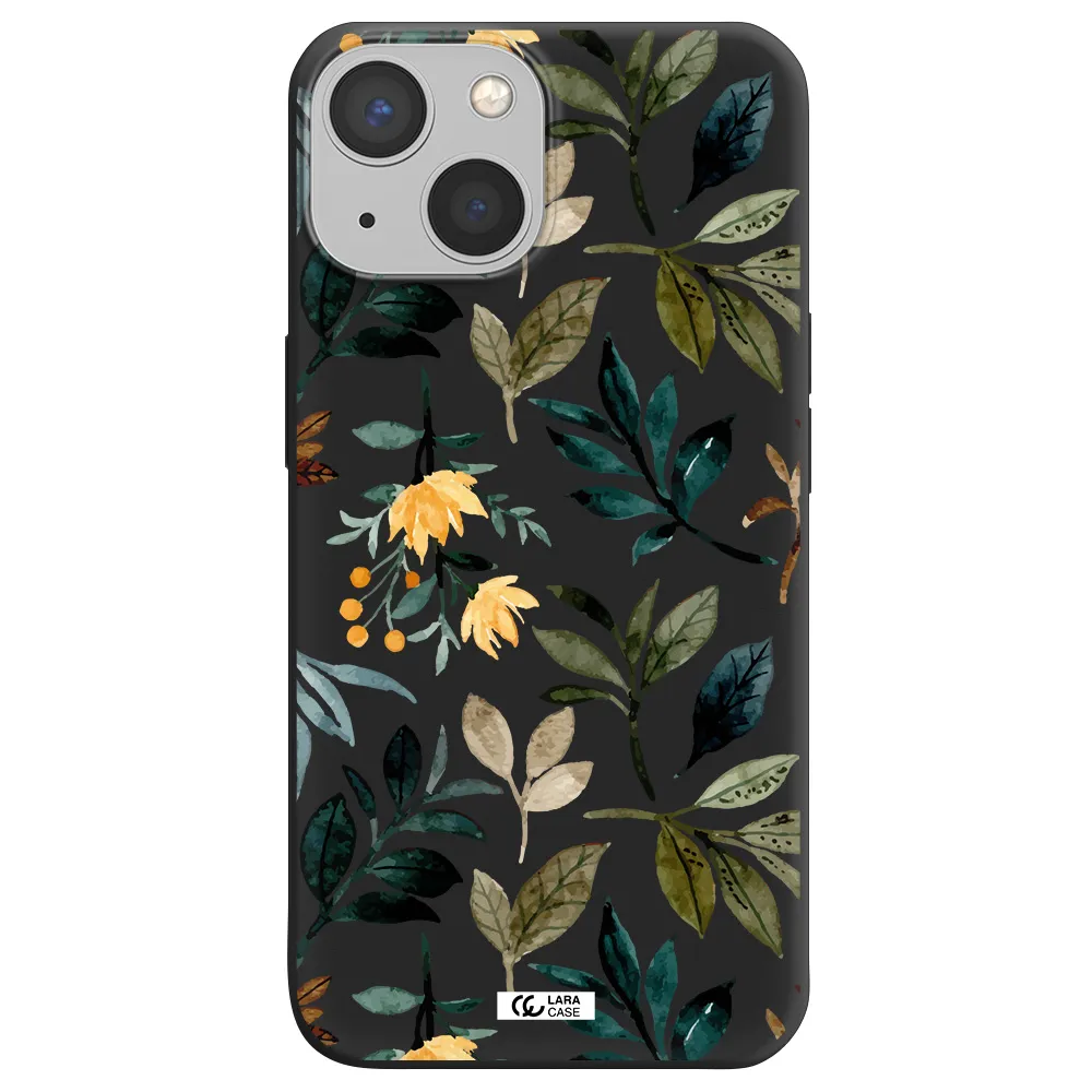 Fall Flowers Apple iPhone 13 mini Silicone black Case