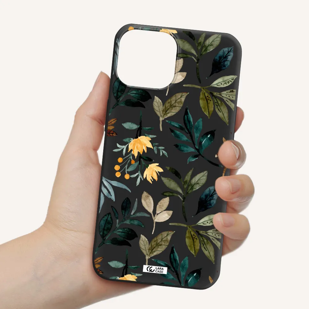 Fall Flowers Apple iPhone 13 mini Silicone black Case