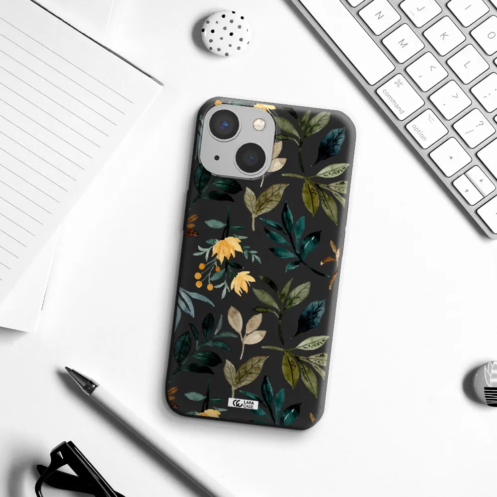 Fall Flowers Apple iPhone 13 mini Silicone black Case