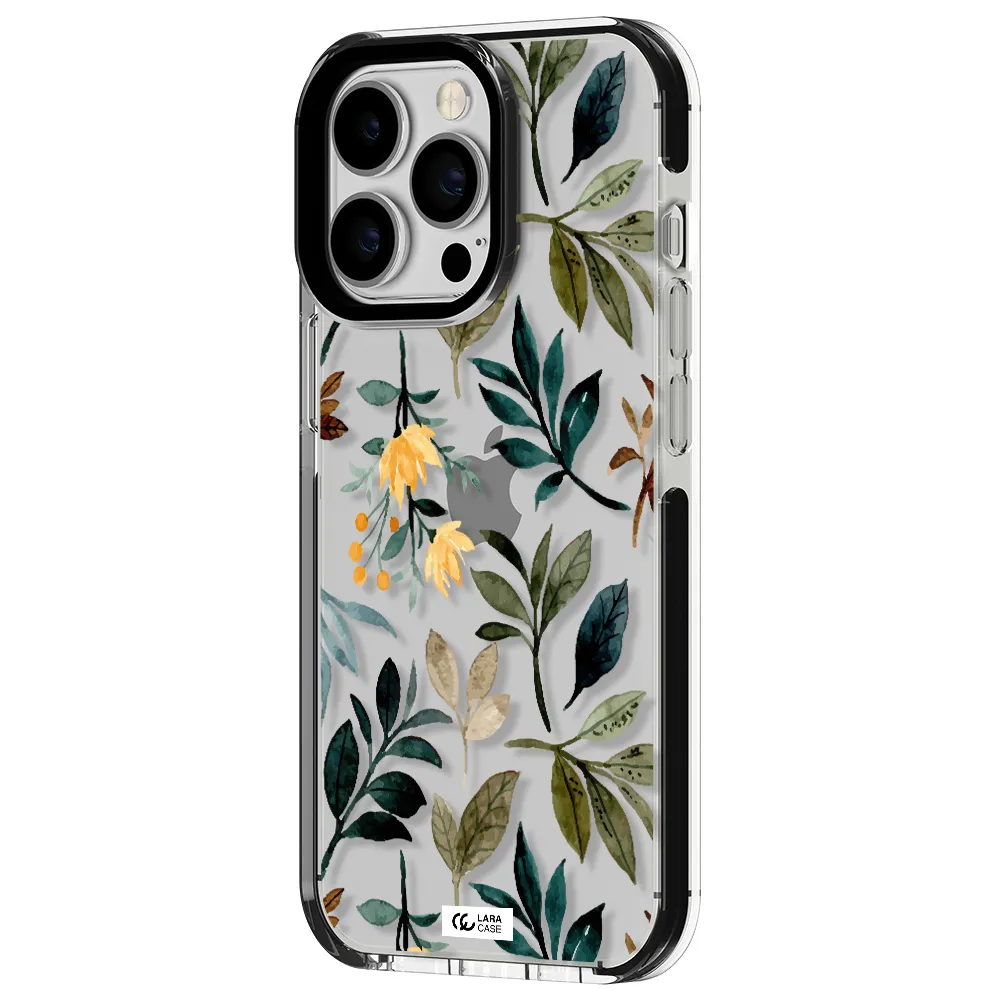 Fall Flowers Apple iPhone 13 Pro impact black border Case