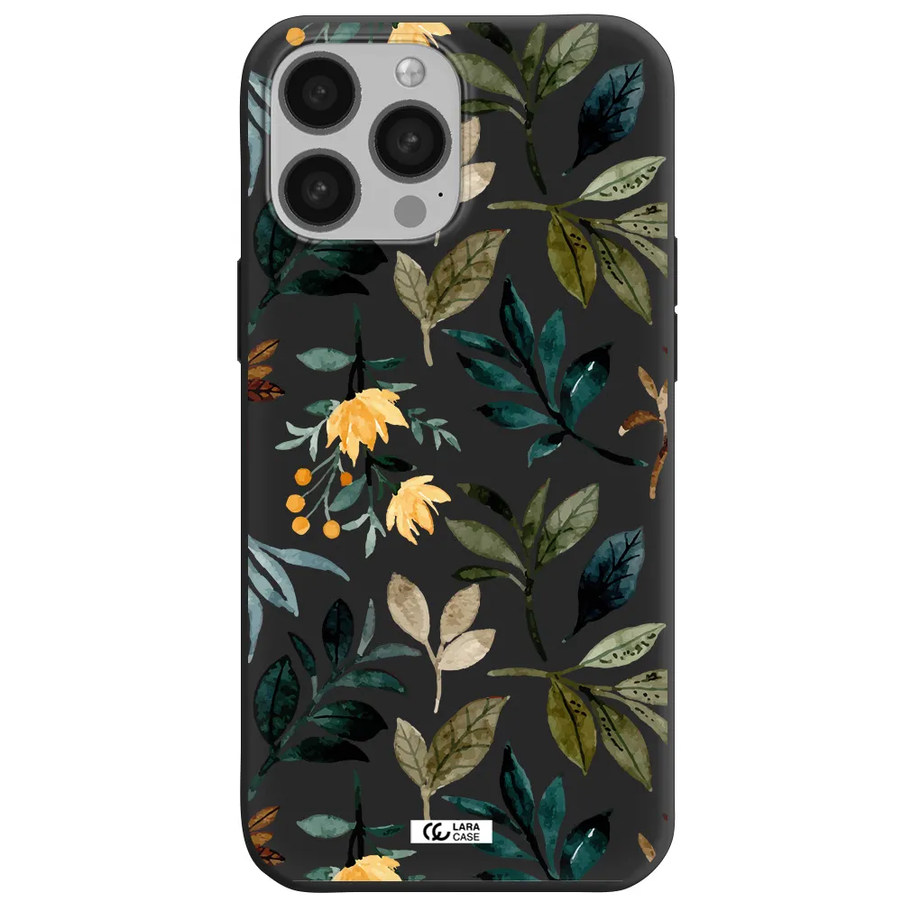 Fall Flowers Apple iPhone 13 Pro Max Silicone black Case