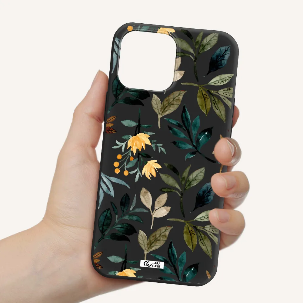 Fall Flowers Apple iPhone 13 Pro Max Silicone black Case