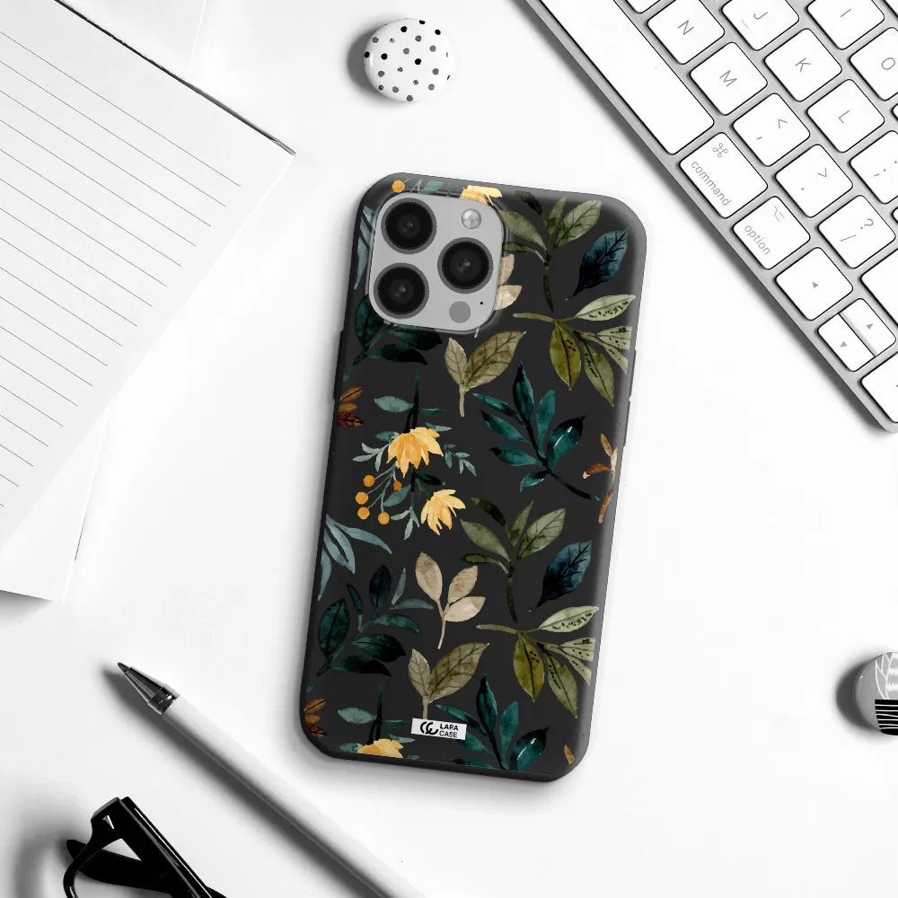 Fall Flowers Apple iPhone 13 Pro Silicone black Case