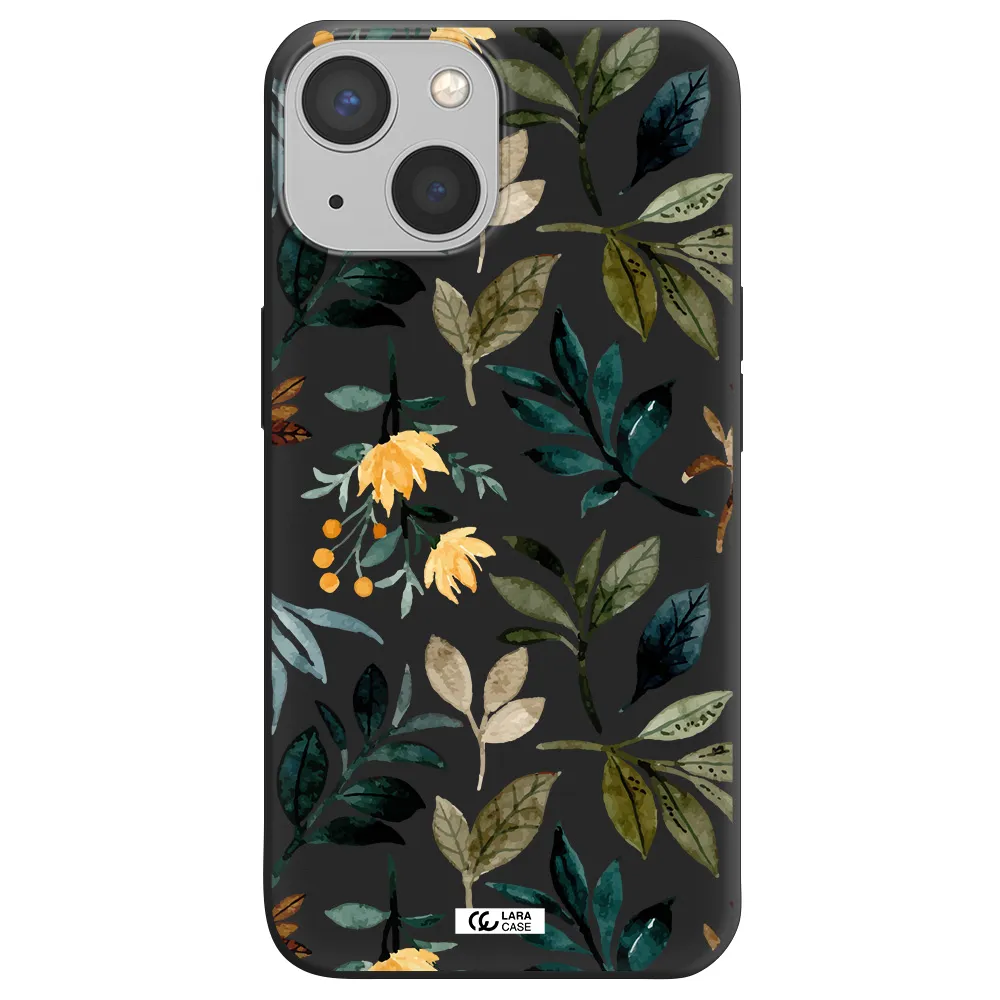 Fall Flowers Apple iPhone 13 Silicone black Case