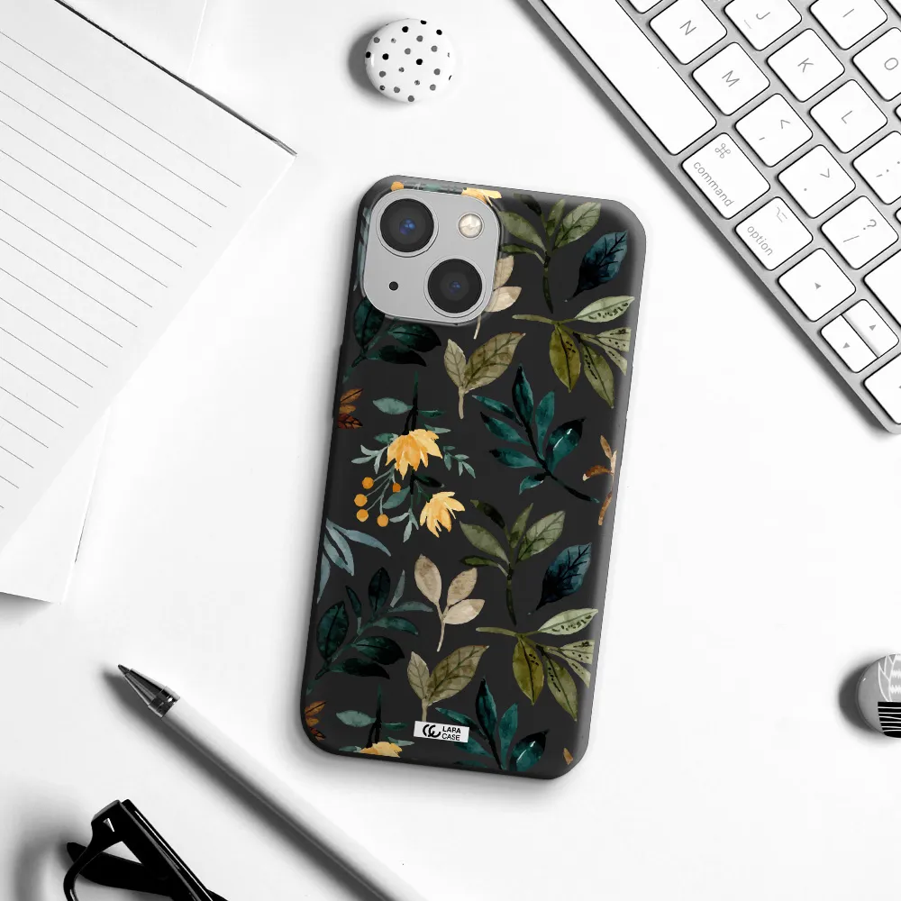 Fall Flowers Apple iPhone 13 Silicone black Case