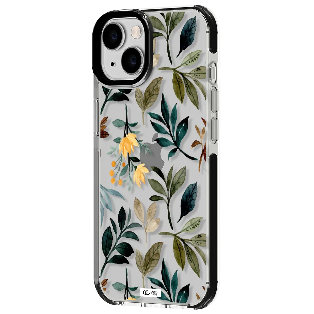 Fall Flowers Apple iPhone 14 impact black border Case