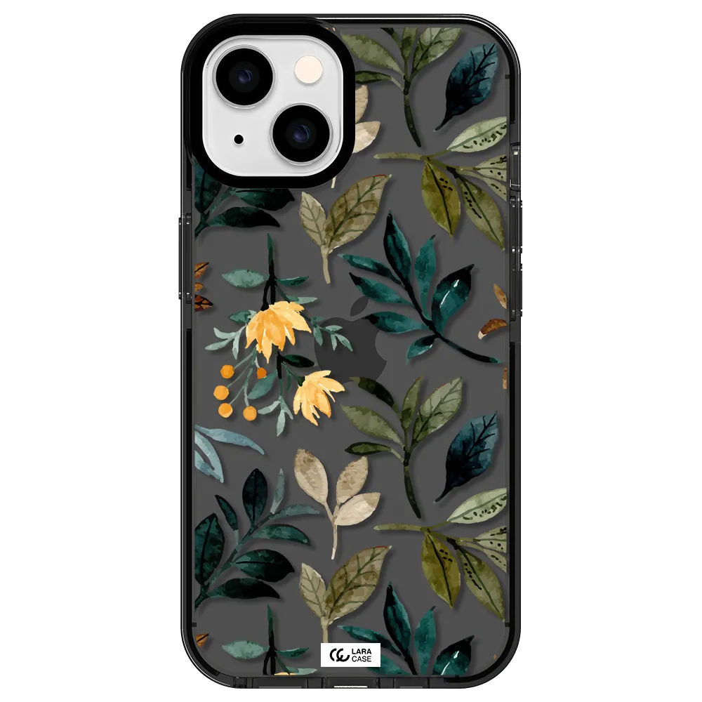 Fall Flowers Apple iPhone 14 impact Smoke Black Case