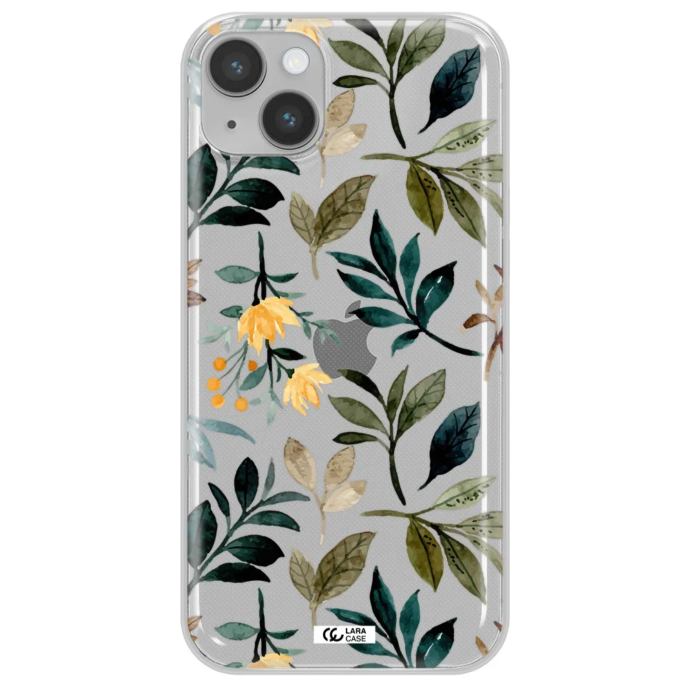 Fall Flowers Apple iPhone 14 plus Clear TPU Case