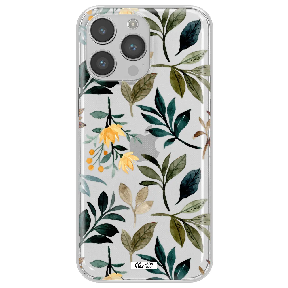 Fall Flowers Apple iPhone 14 pro max Clear TPU Case