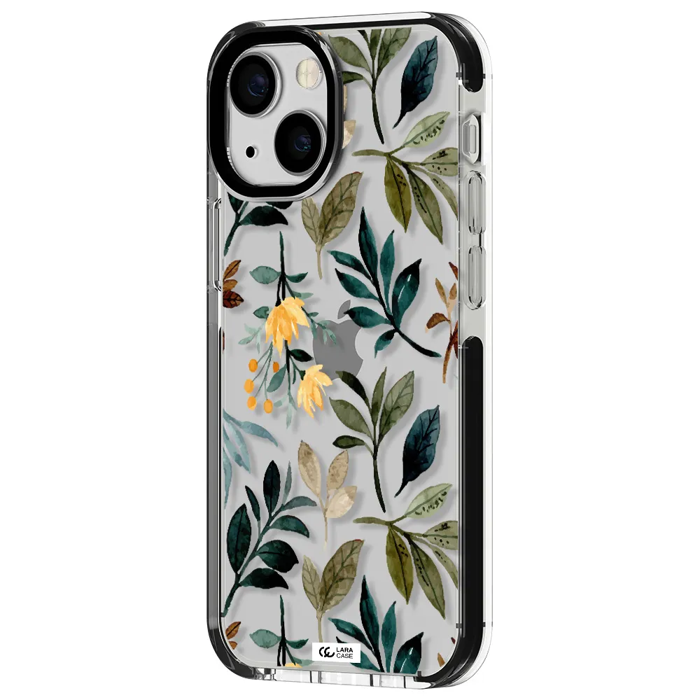 Fall Flowers Apple iPhone 15 impact black border Case