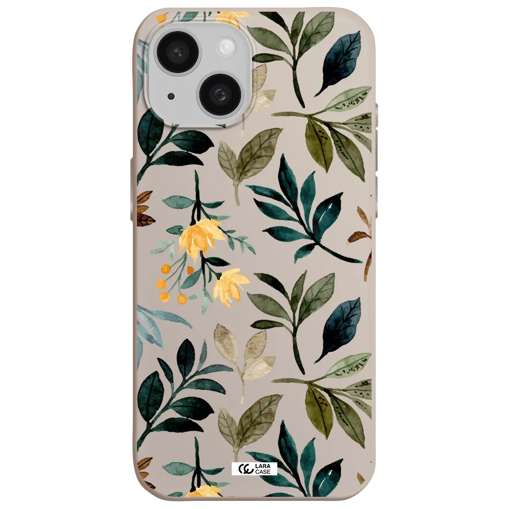 Fall Flowers Apple iPhone 15 Silicone Stone Case