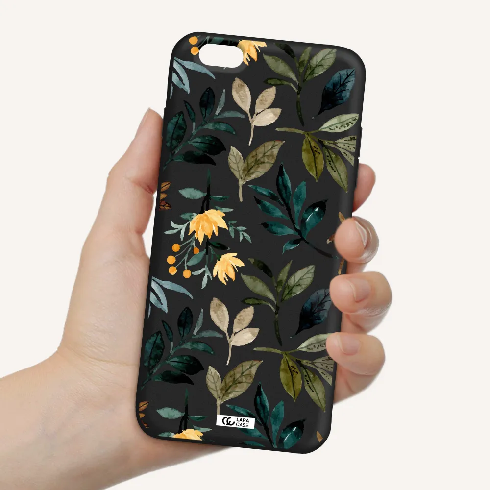 Fall Flowers Apple iPhone 6 plus Silicone black Case