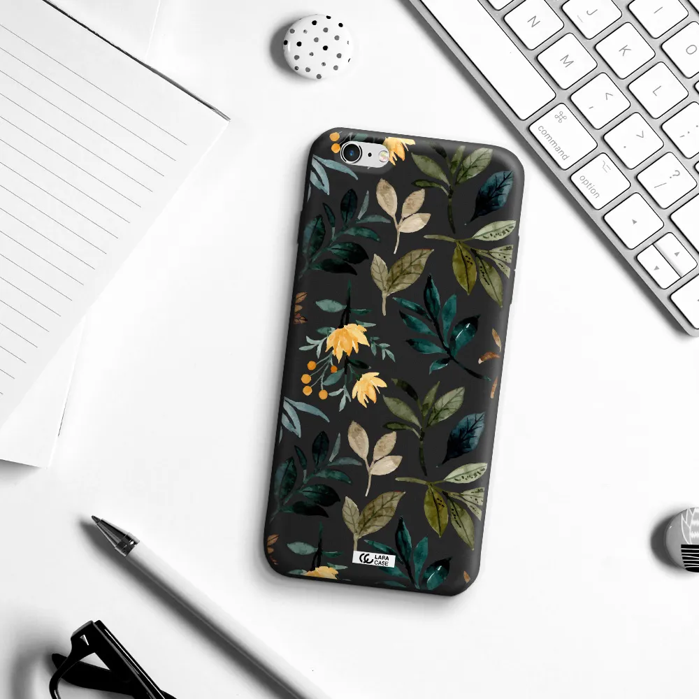 Fall Flowers Apple iPhone 6 s plus Silicone black Case