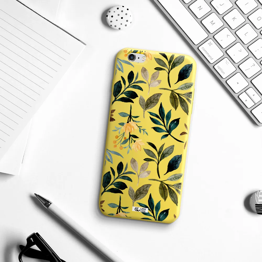 Fall Flowers Apple iPhone 6 s plus Silicone canary yellow Case