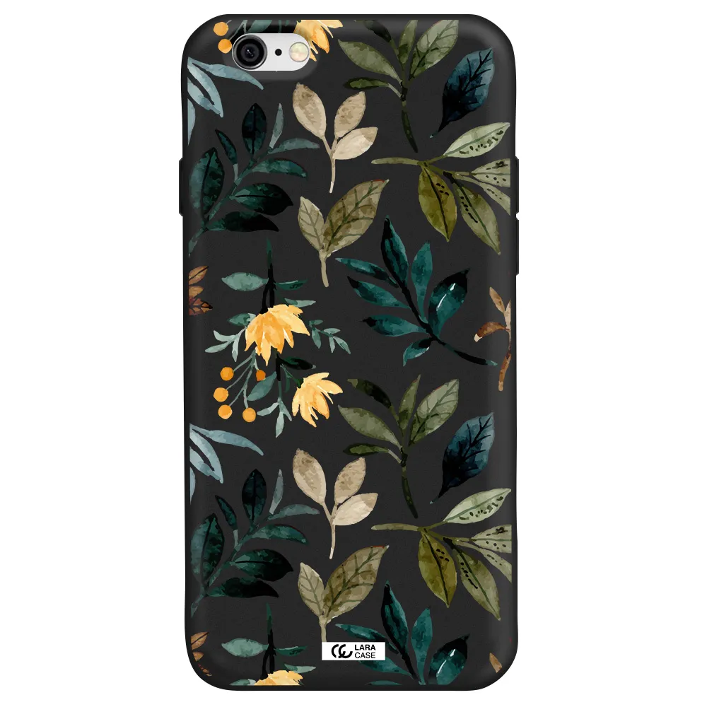 Fall Flowers Apple iPhone 6 Silicone black Case