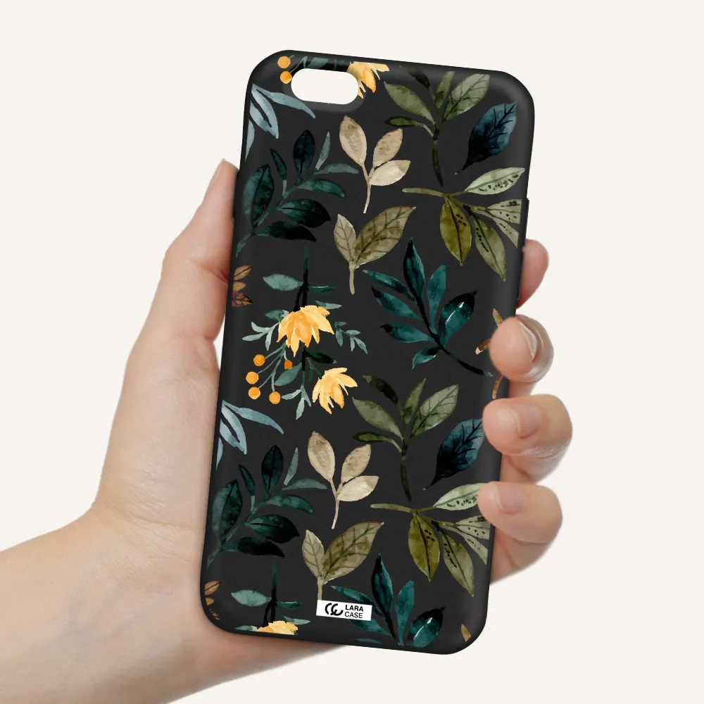 Fall Flowers Apple iPhone 6 Silicone black Case